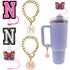 English Letter Butterfly Dust-proof Straw Cap Pendant Set for tumbler, Tumbler set Accessories